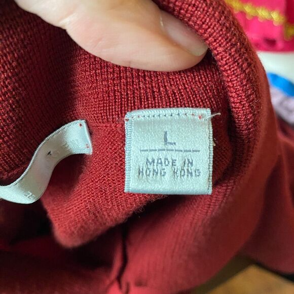 Halogen 100% Merino Wool Henley Polo Long Sleeve Sweater Size L Nordstrom - Picture 4 of 7